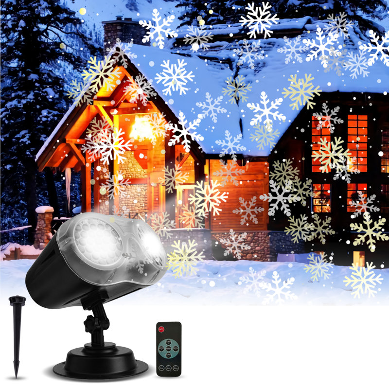 The Holiday Aisle Jadlynn Snowflake Projection Strobe Lights Reviews Wayfair